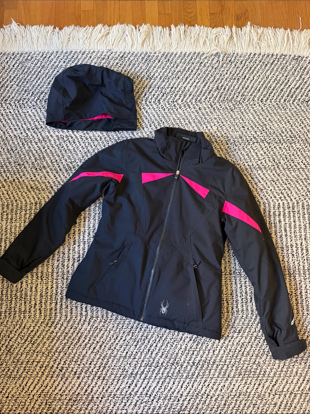 Spyder Black Ski Jacket with Pink Accents